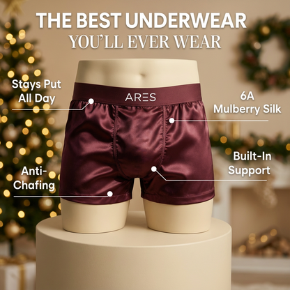 Premium Silk Boxers | All-Day Comfort Burgundy (NEW)